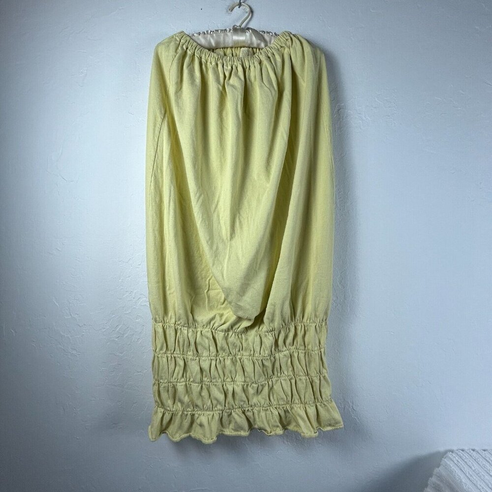 Vintage Blue Fish Women's Elastic Waist Straight Shirred Hem Skirt Size 2 Cotton
